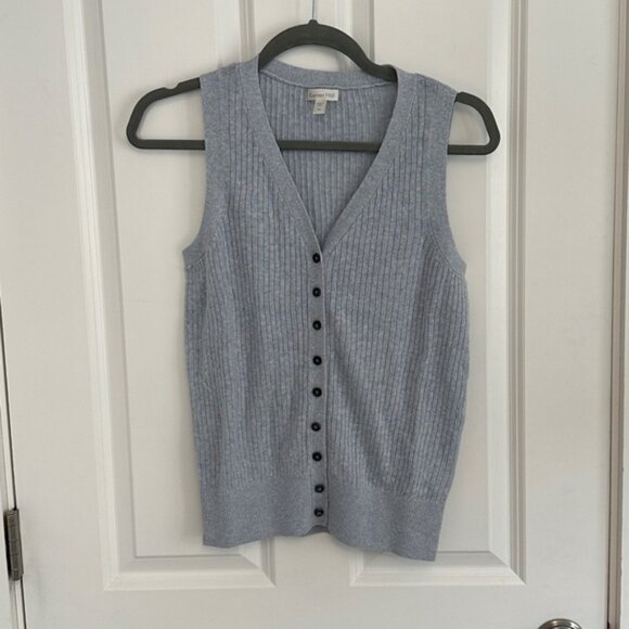 Garnet Hill Helena Linen & Cotton Tank Sweater - Picture 3 of 5